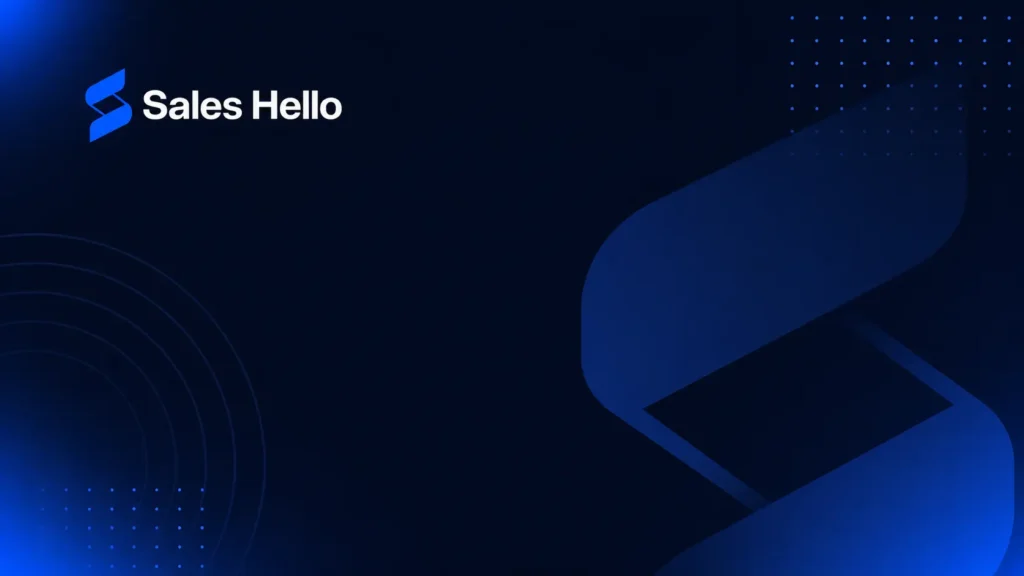 SalesHello logo on a dark blue brand graphic