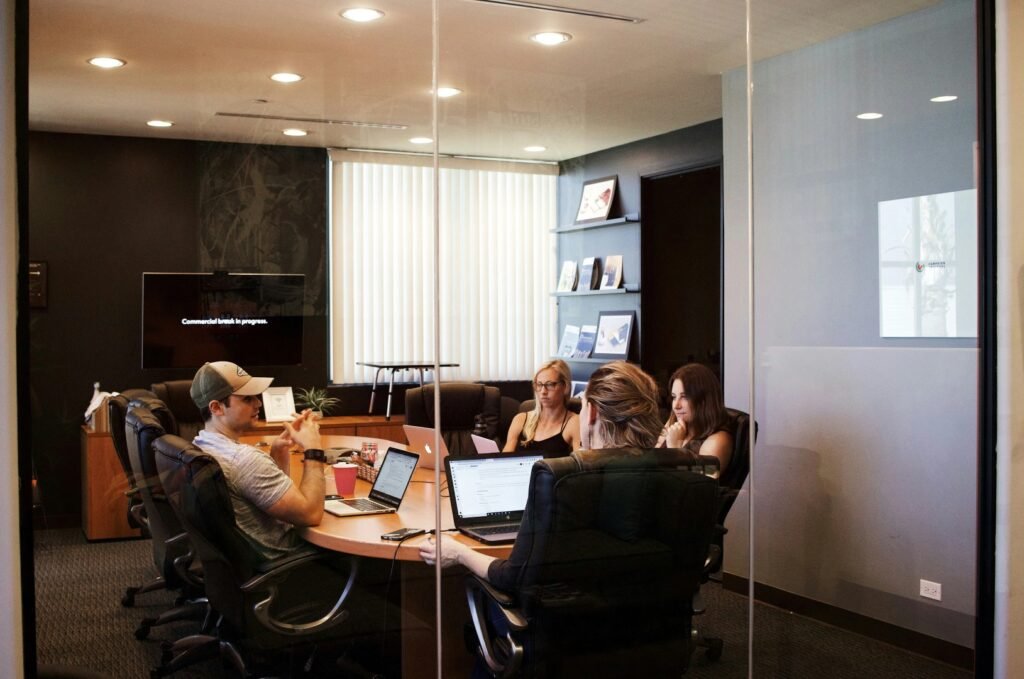 Partnership team meeting around a conference table